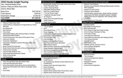 2022 Honda Insight Touring