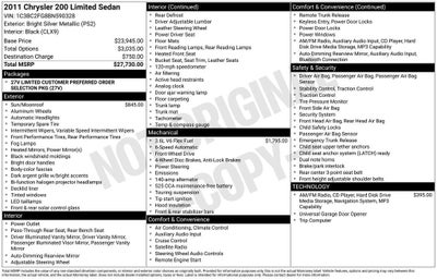 2011 Chrysler 200 Limited