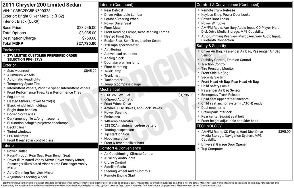 2011 Chrysler 200 Limited