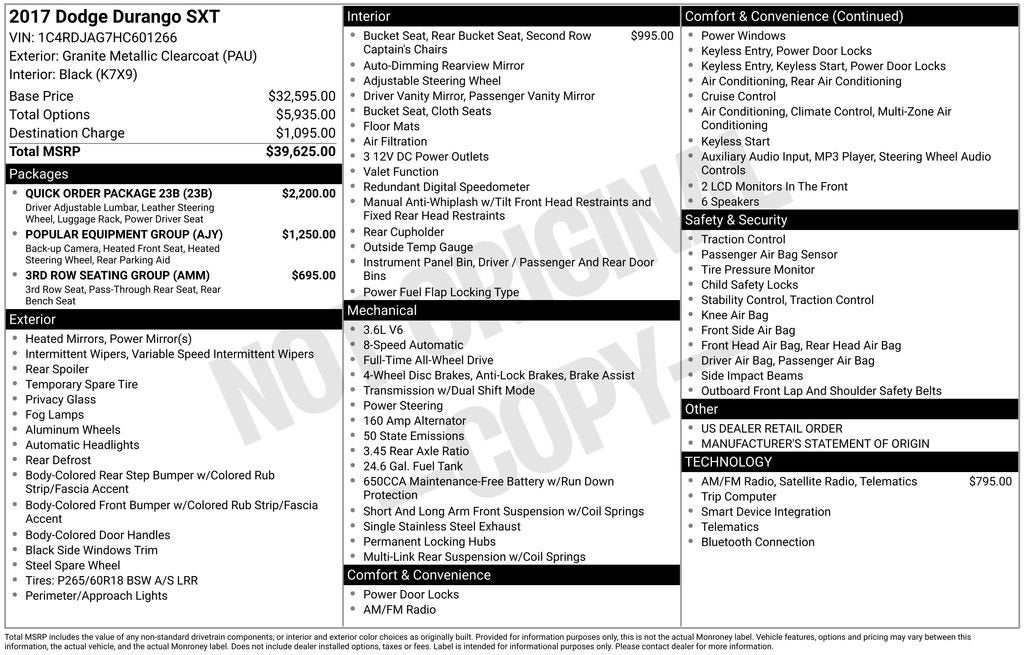 2017 Dodge Durango SXT