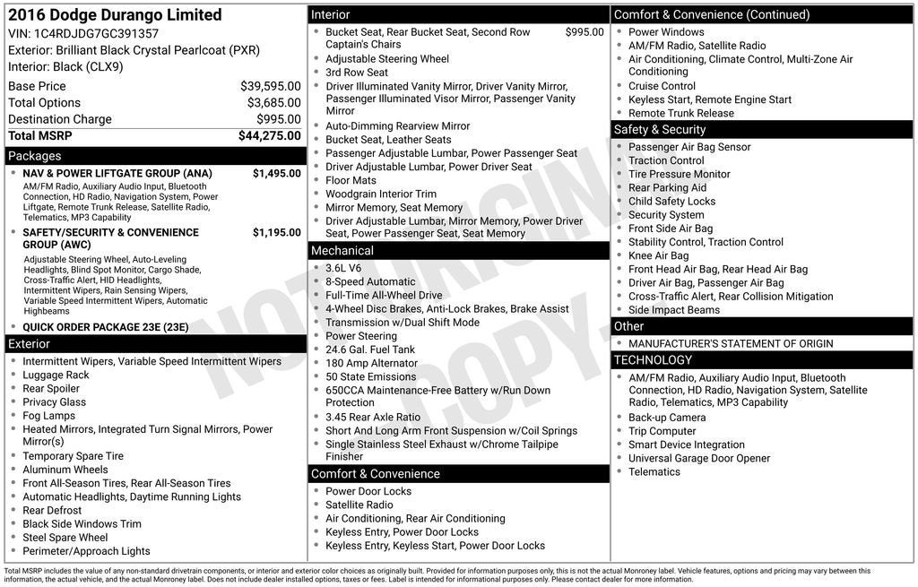 2016 Dodge Durango Limited