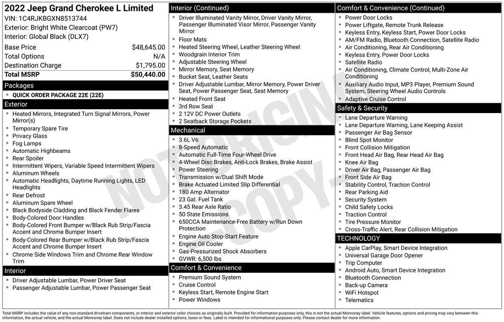 2022 Jeep Grand Cherokee L Limited