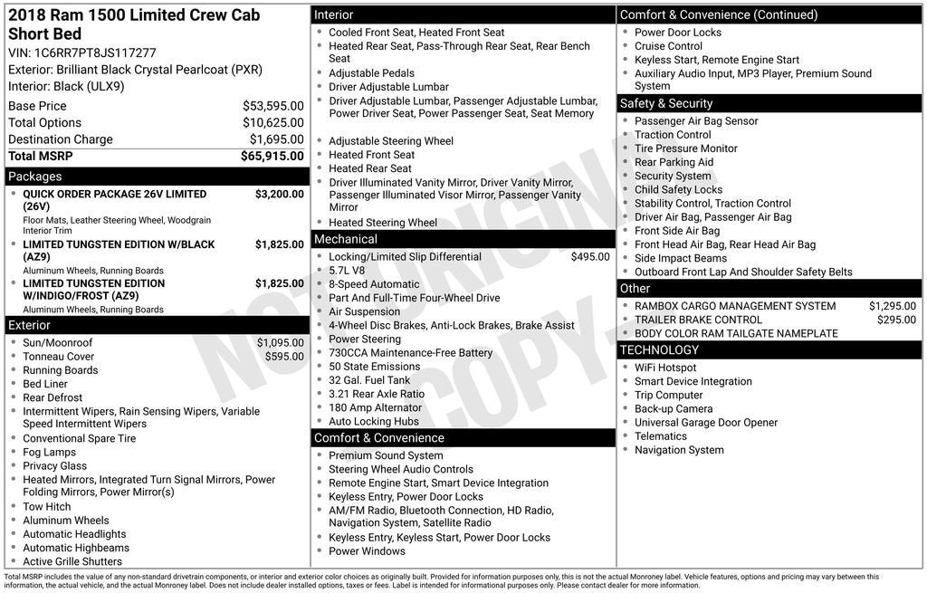 2018 RAM 1500 Limited