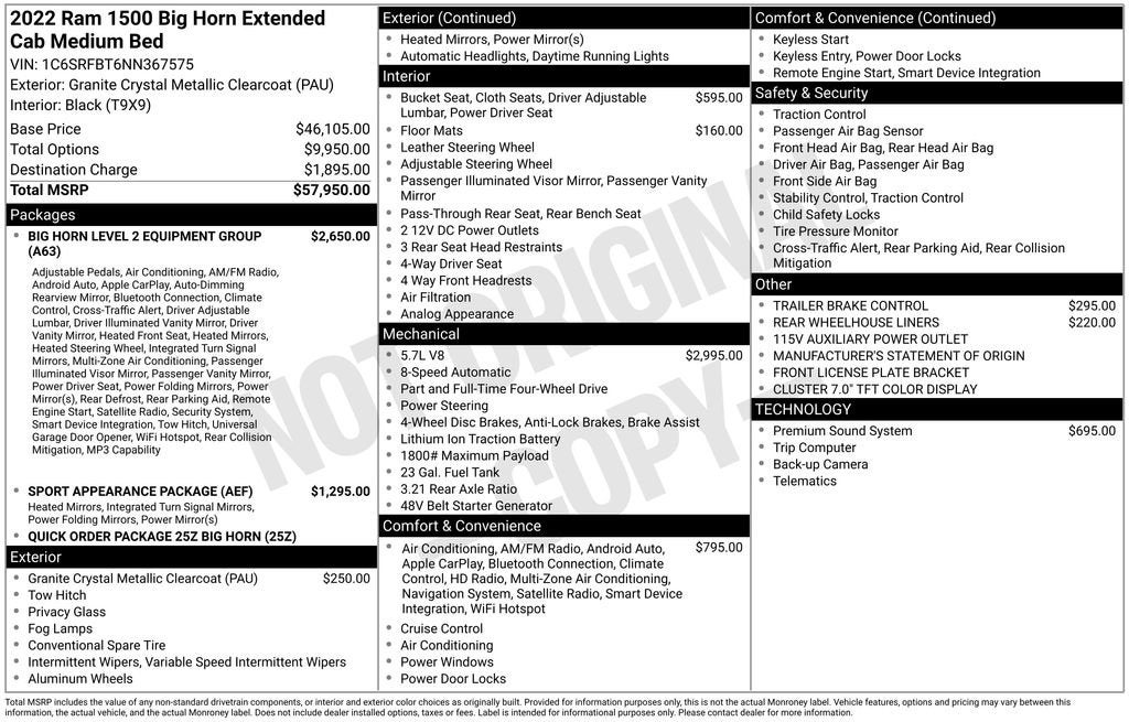 2022 RAM 1500 Big Horn/Lone Star