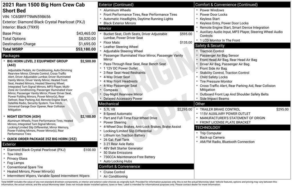 2021 RAM 1500 Big Horn