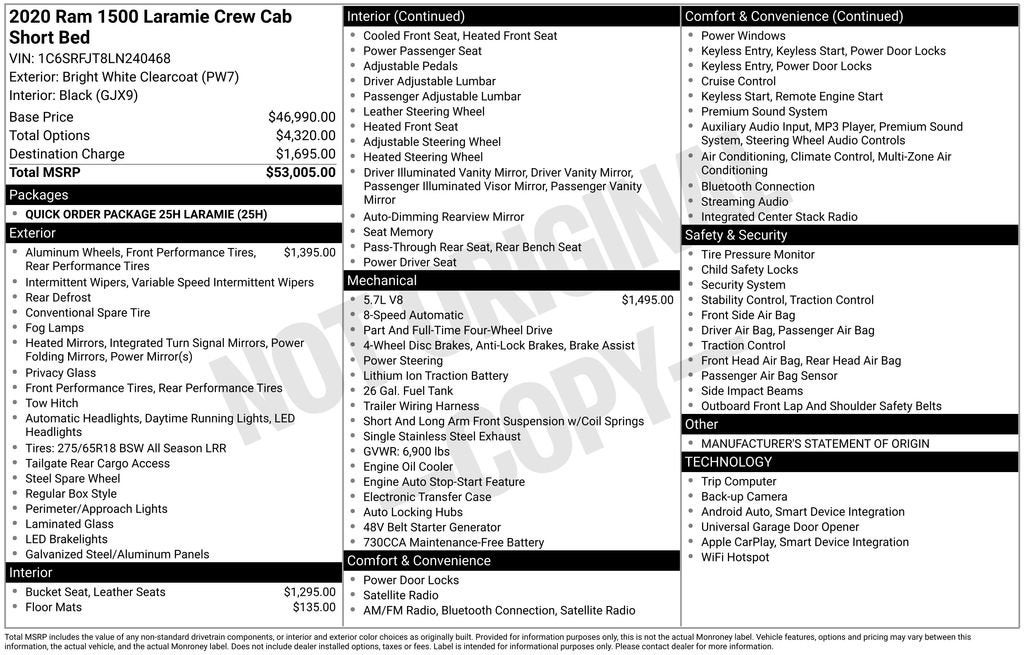 2020 RAM 1500 Laramie