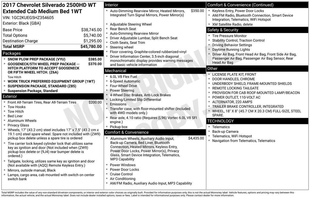 2017 Chevrolet Silverado 2500 HD Work Truck