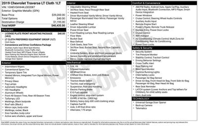 2019 Chevrolet Traverse LT Cloth