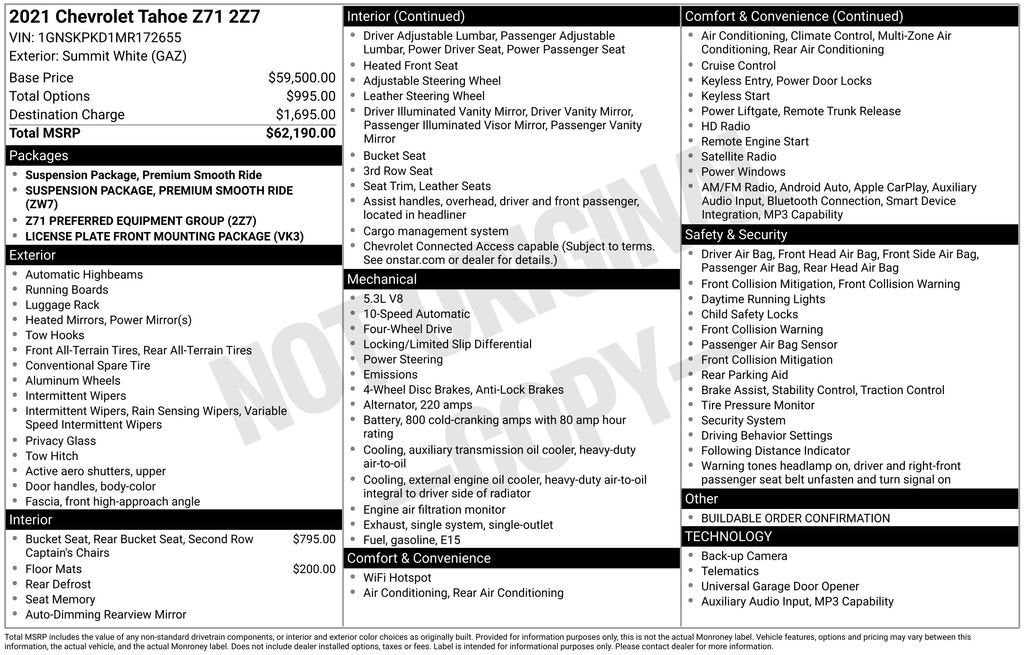 2021 Chevrolet Tahoe Z71