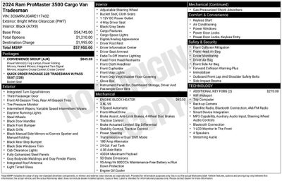 2024 RAM ProMaster Cargo Van Tradesman