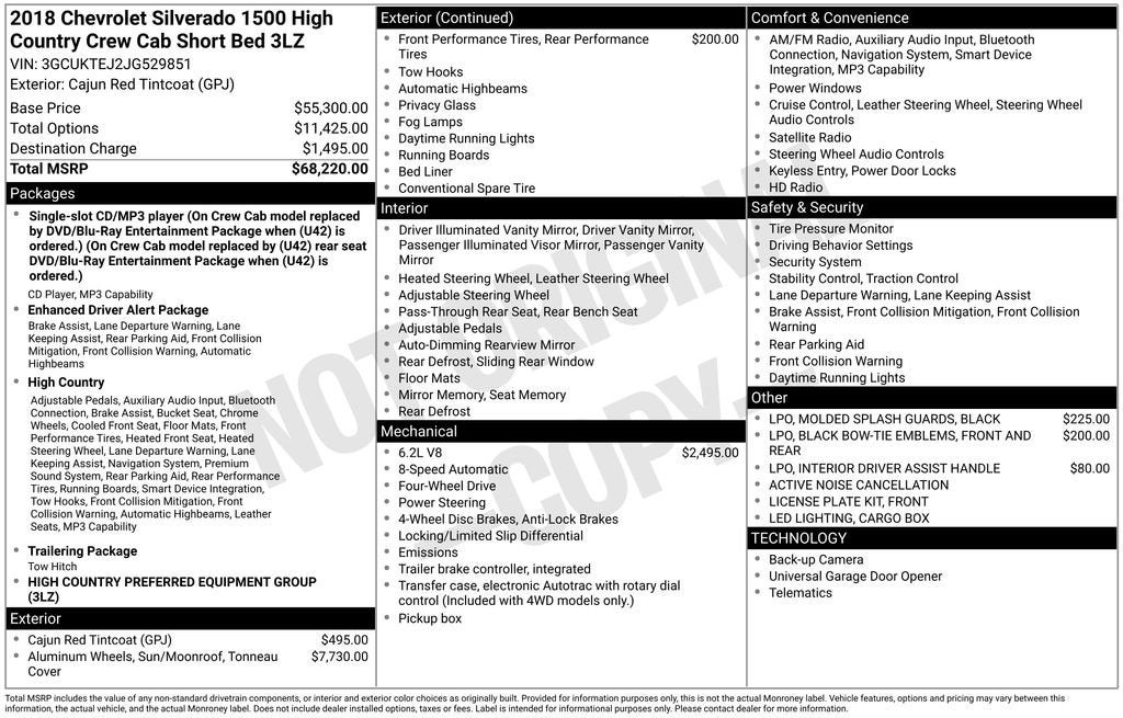 2018 Chevrolet Silverado 1500 High Country