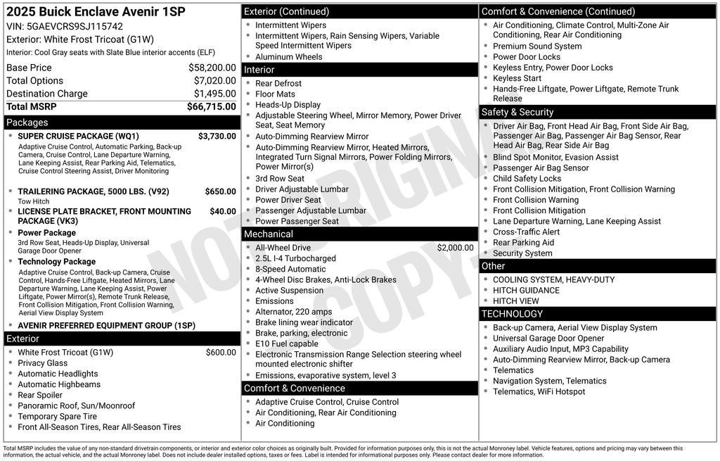 2025 Buick Enclave Avenir
