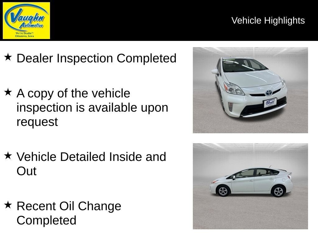 Used 2014 Toyota Prius Two with VIN JTDKN3DU3E1765262 for sale in Ottumwa, IA