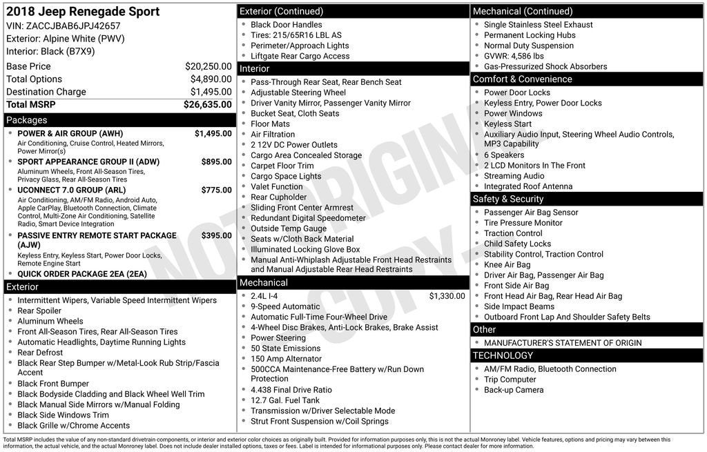 2018 Jeep Renegade Sport