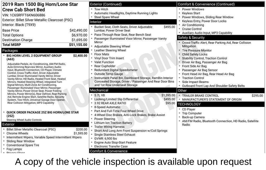 2019 RAM 1500 Big Horn/Lone Star