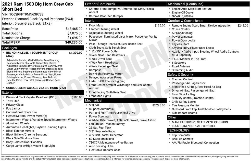 2021 RAM 1500 Big Horn