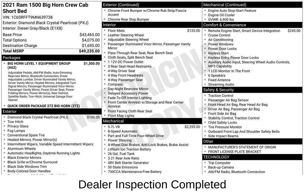 2021 RAM 1500 Big Horn