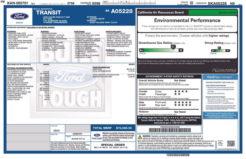 2025 Ford Transit Passenger Wagon XL
