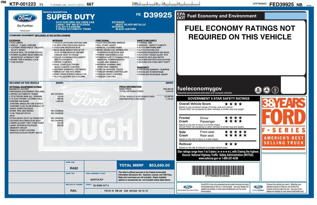 2015 Ford Super Duty F-250 SRW Lariat