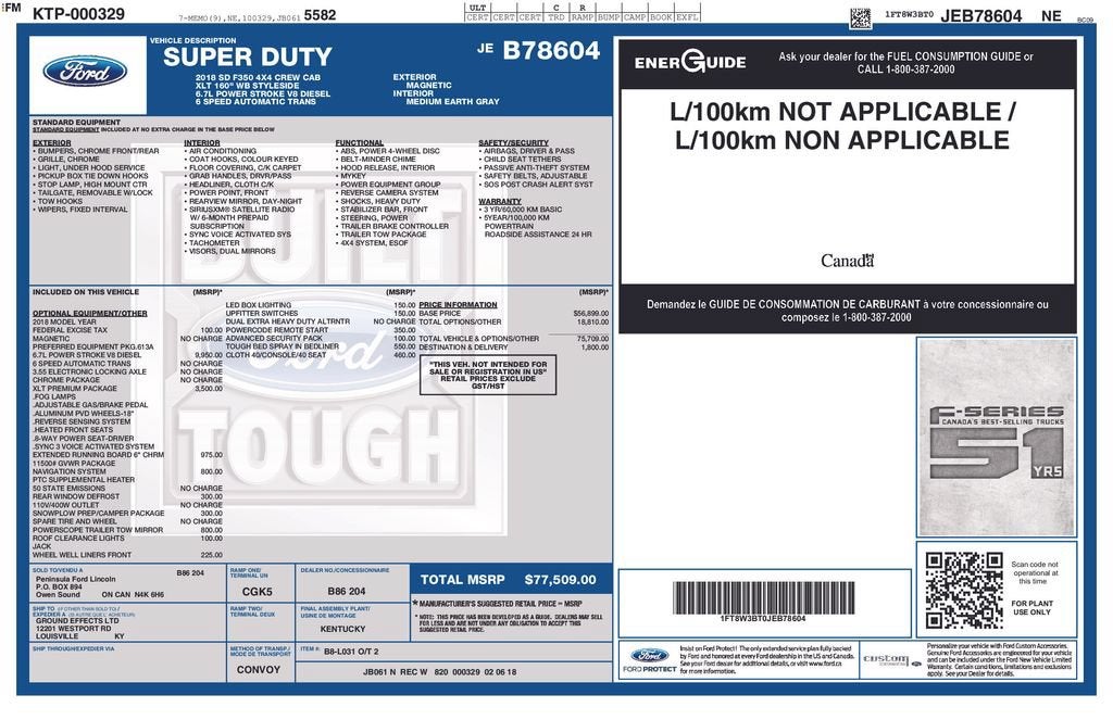 2018 Ford Super Duty F-350 SRW XL