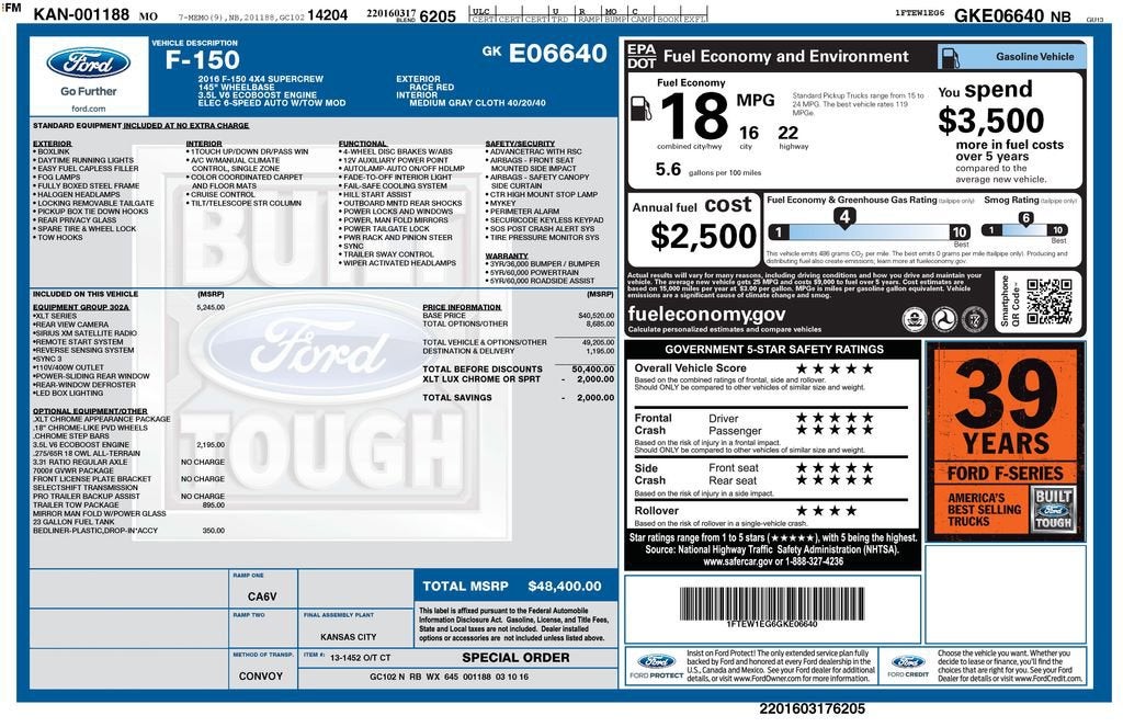 2016 Ford F-150 XLT