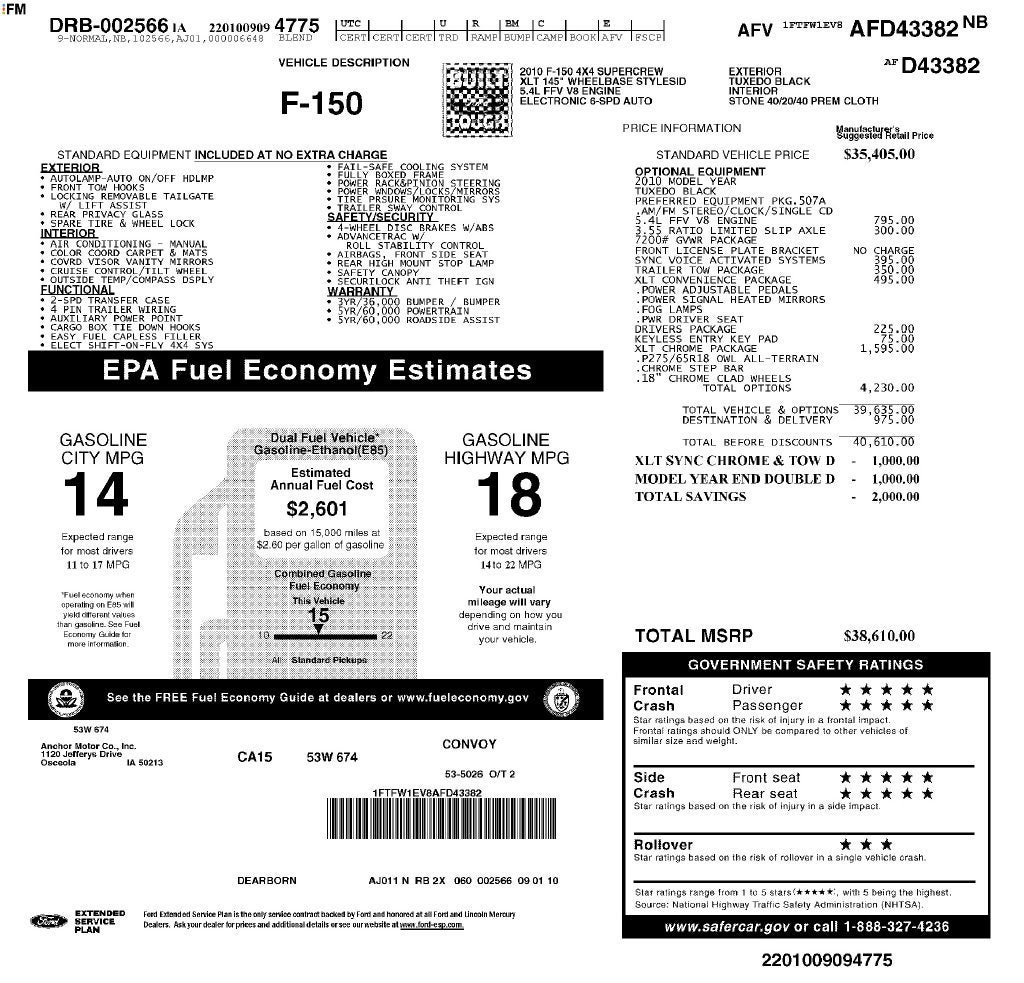 2010 Ford F-150 XL