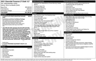 2021 Chevrolet Traverse LT Cloth