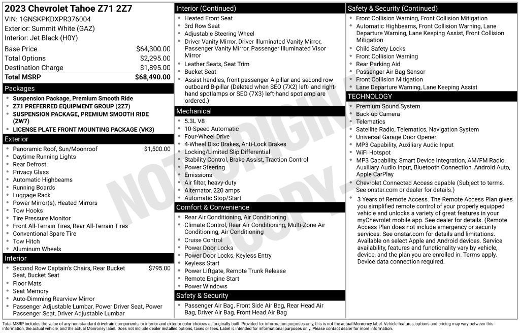 2023 Chevrolet Tahoe Z71