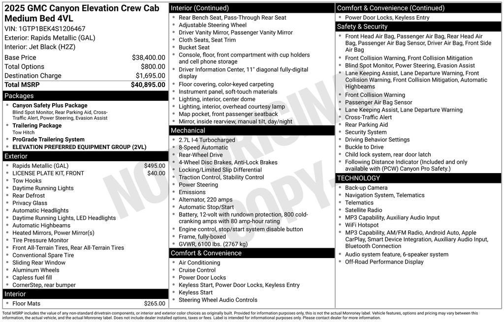 2025 GMC Canyon Elevation