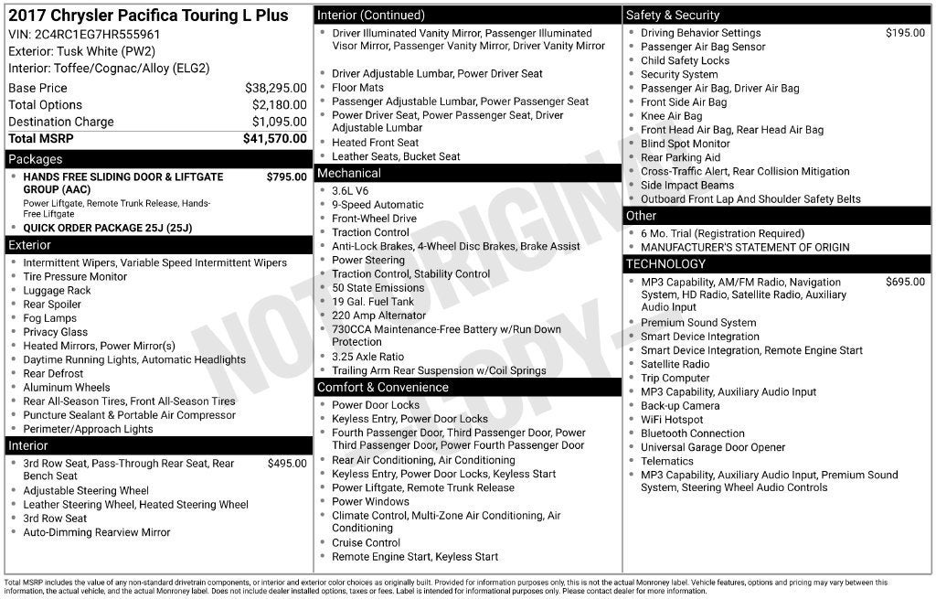 2017 Chrysler Pacifica Touring-L Plus