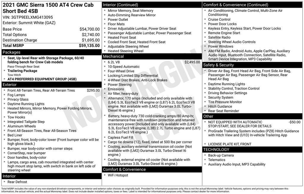 2021 GMC Sierra 1500 AT4