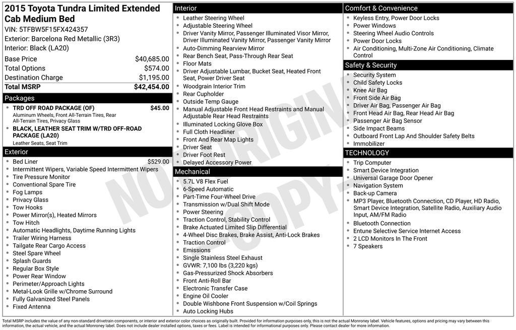 2015 Toyota Tundra 4WD Truck LTD