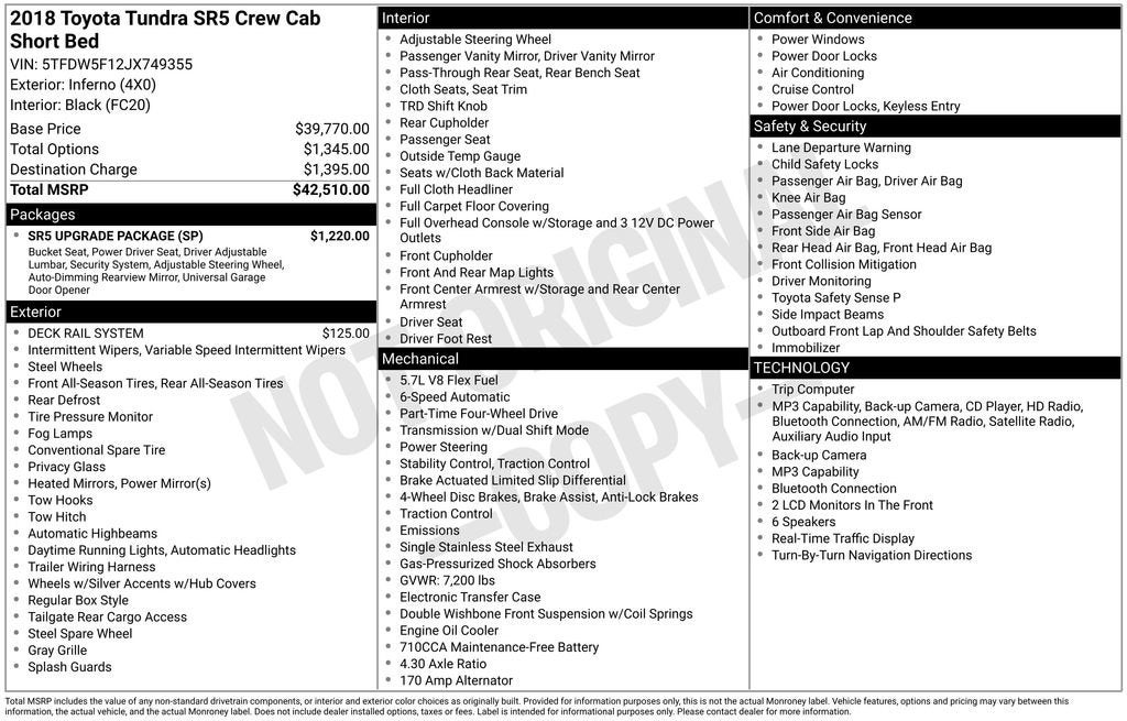 2018 Toyota Tundra 4WD SR5