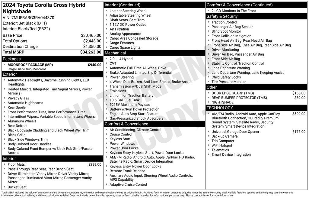 2024 Toyota Corolla Cross Hybrid S