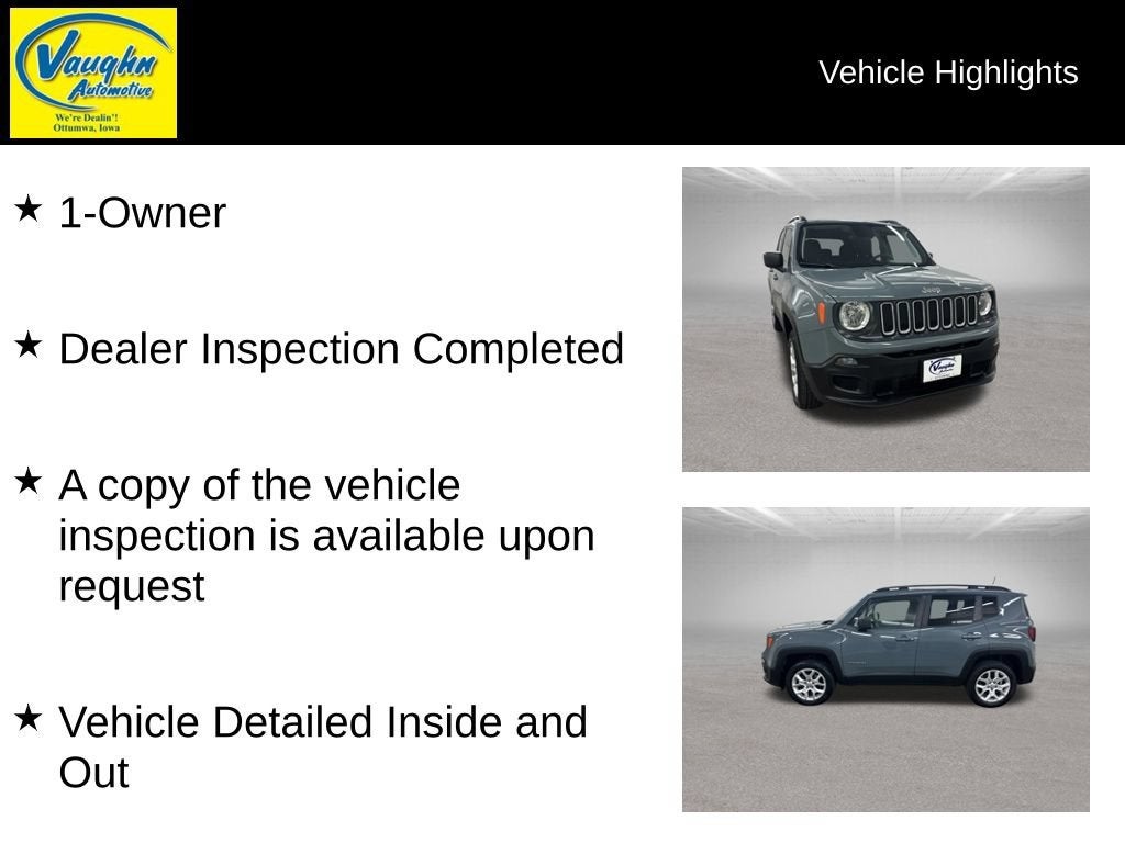 Used 2018 Jeep Renegade Sport with VIN ZACCJBAB7JPJ42523 for sale in Ottumwa, IA